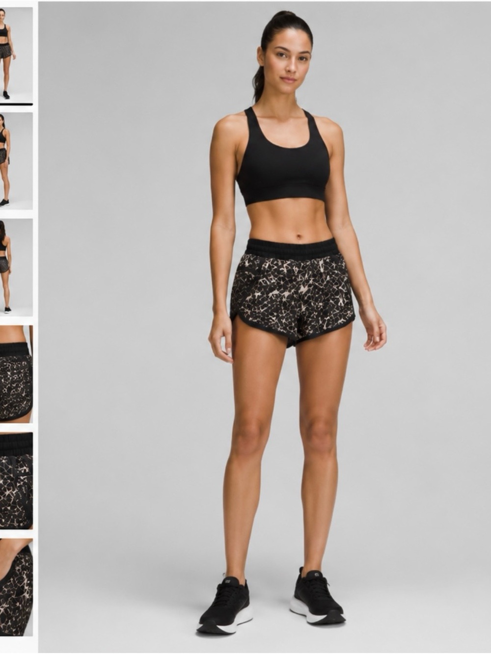 lululemon athletica Black & Cream Geometric Athletic Shorts